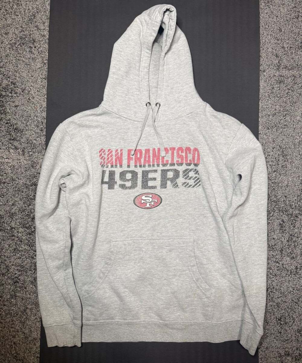 NFL San Francisco 49ers Hoodie Size L Gray Pullover Sweatshirt